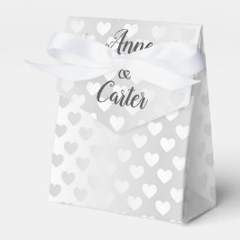Witte bruiloft harten bedankdoosjes