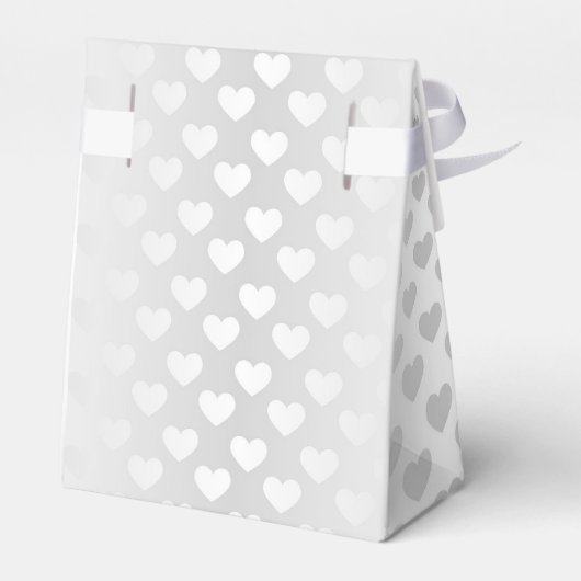 Witte bruiloft harten bedankdoosjes (Achterkant)