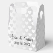 Witte bruiloft harten bedankdoosjes (Geopend)