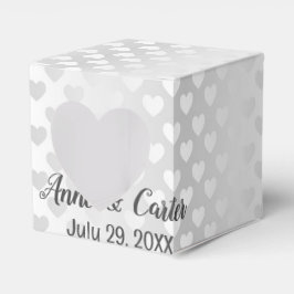 Witte bruiloft harten bedankdoosjes
