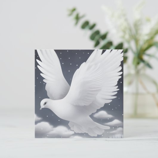 Witte bruiloft in wolken (Staand voorkant)