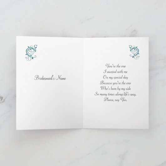 Witte bruiloft-jurk, zwendel op blauwgroen Bridesm (Binnen)