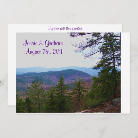 witte bruiloft kaart (Voorkant / Achterkant)