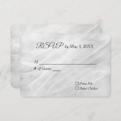 Witte Bruiloft Marmer Abstract RSVP Kaartje (Voorkant / Achterkant)