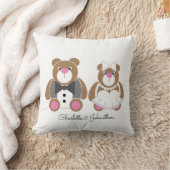Witte bruiloft met een teddybeer kussen (Deken)