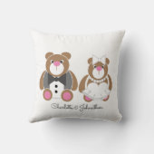 Witte bruiloft met een teddybeer kussen (Achterkant)