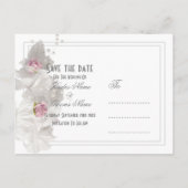 Witte bruiloft met uitzondering van de datum aankondigingskaart (Achterkant)