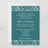 Witte bruiloft op blauwgroen Vrijgezellenfeest Inv Kaart (Achterkant)