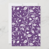 Witte bruiloft op paars Vrijgezellenfeest Invite Kaart (Achterkant)