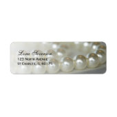 Witte bruiloft parels retouradres etiket (Voorkant)