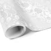Witte Bruiloft Roos Elegantie Cadeaupapier (Rol Hoek)