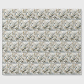 Witte bruiloft Roos ontwerp Cadeaupapier (Vlak)