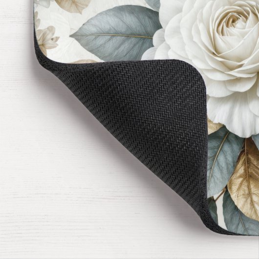 Witte bruiloft Roos ontwerp Muismat (Hoek)