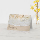 Witte bruiloft Rozen Kaart (Gele Bloem)