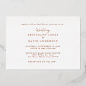 Witte bruiloft samen met .. Roos goudfolie Folie Uitnodiging (Voorkant)