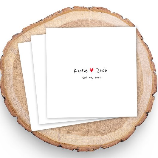 Witte bruiloft servetten met zwarte handgeschreven