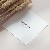 Witte bruiloft servetten met zwarte handgeschreven