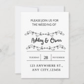 witte bruiloft uitnodiging (Voorkant)