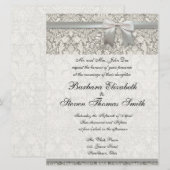 Witte bruiloft uitnodiging traditionele sjabloon (Voorkant / Achterkant)