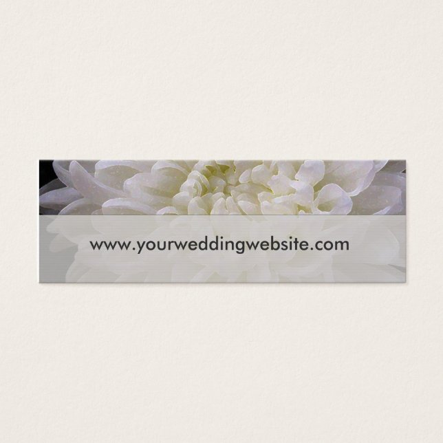 Witte bruiloft website kaarten mini visitekaartjes (Voorkant)