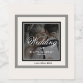 Witte bruiloft wijn etiket (Enkel label)