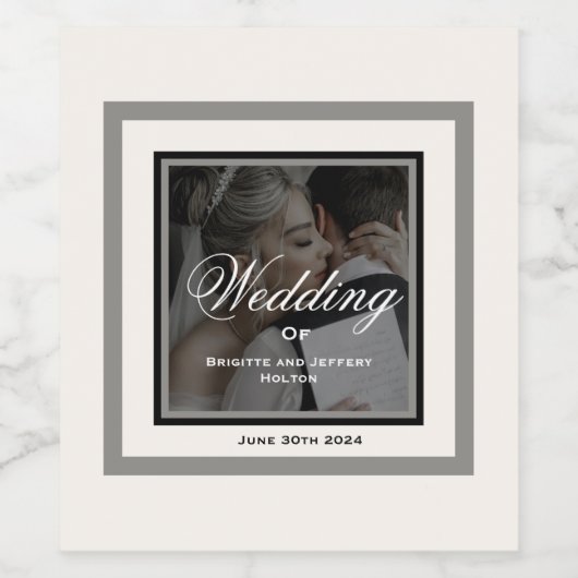 Witte bruiloft wijn etiket (Enkel label)