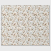 Witte bruine bloemen bruidsdouche cadeaupapier (Vlak)