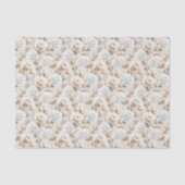 Witte bruine bloemen bruidsdouche tissuepapier (Voorkant)