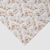 Witte bruine bloemen bruidsdouche tissuepapier (Detail)