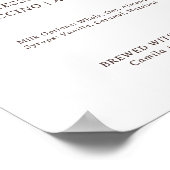 Witte & Bruine Bruiloft Coffee Bar Poster (Hoek)