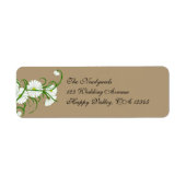 -witte bruine Daisy Flowers Wedding Set Etiket (Voorkant)