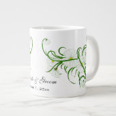 -witte bruine Daisy Flowers Wedding Set Grote Koffiekop (Voorkant rechts)