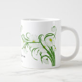 -witte bruine Daisy Flowers Wedding Set Grote Koffiekop (Rechts)