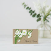 -witte bruine Daisy Flowers Wedding Set Informatiekaartje (Staand voorkant)