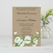 -witte bruine Daisy Flowers Wedding Set Kaart (Staand voorkant)