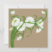 -witte bruine Daisy Flowers Wedding Set Kaart (Achterkant)