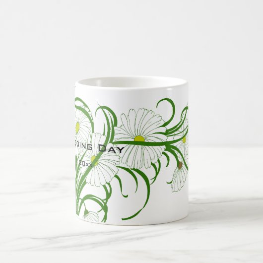 -witte bruine Daisy Flowers Wedding Set Koffiemok (Center)