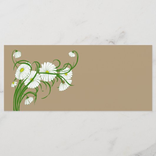 -witte bruine Daisy Flowers Wedding Set Menu (Achterkant)