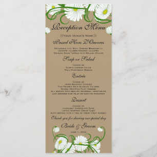 -witte bruine Daisy Flowers Wedding Set Menu