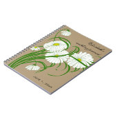 -witte bruine Daisy Flowers Wedding Set Notitieboek (Linkerzijde)