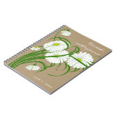 -witte bruine Daisy Flowers Wedding Set Notitieboek (Linkerzijde)