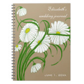 -witte bruine Daisy Flowers Wedding Set Notitieboek (Voorkant)