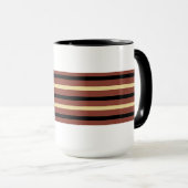 Witte, bruine en zwarte gestreepte koffie Mok Cup (Voorkant rechts)