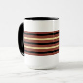 Witte, bruine en zwarte gestreepte koffie Mok Cup (Voorkant links)