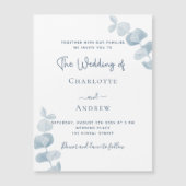 Witte bruine eucalyptusbruinbruinbruine luxe magnetische uitnodiging (Voorkant)