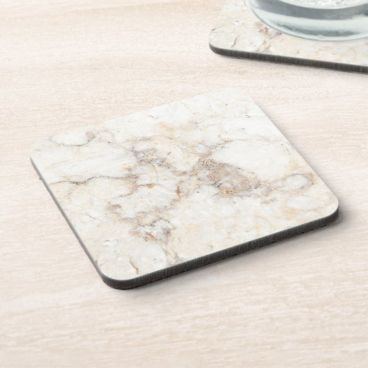 Witte bruine marmer bier onderzetter (Linkerzijde)