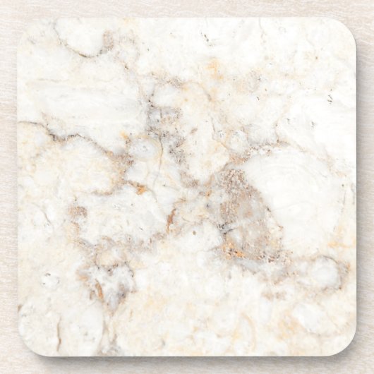 Witte bruine marmer bier onderzetter (Voorkant)