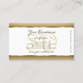 Witte bruine Ombre Initialen Donkerbruine Lijst Visitekaartje (Achterkant)