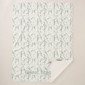 Witte Bruine Schapen Bloemen Sherpa Deken (Voorkant)