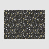 Witte bruinrode snuitvlokken pokadots op zwart tissuepapier (Voorkant)